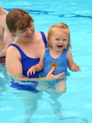 Would you believe that she was nervous about water before this trip?